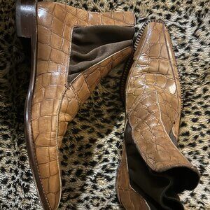 MIU MIU BROWN CROCODILE CHELSEA BOOTS MEN'S SIZE 10